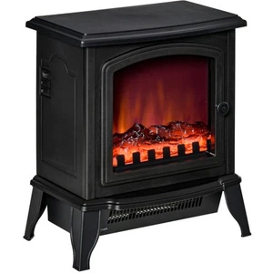 Chimenea Eléctrica, Chimenea de Pie con Efecto Llama LED, Estufa 2000W, Metal, Negro - Imagen 1 de 9
