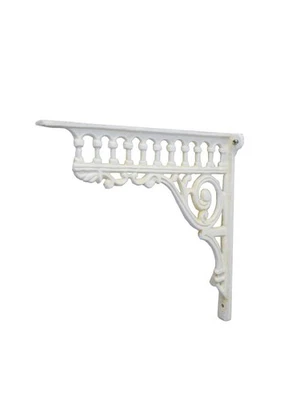 2 Regalwinkel Regalstützen  Antik Stil Gusseisen cremeweiß T: 27,5cm (9657) - Bild 1 von 4