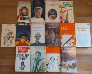 BOOK - Bundle Of X14 Vintage Penguin Paperback Books Orange Spines Fiction  - Picture 1 of 2