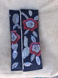 Bolso sin asas de colección con cuentas lentejuelas noche cóctel 5x10 Art Deco retro boda - Imagen 1 de 4