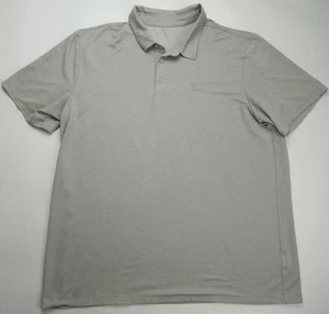 XL Vuori Knit Twill Polo Shirt Gray-Beige Short Sleeve Athletic Stretch Greige - Picture 1 of 5