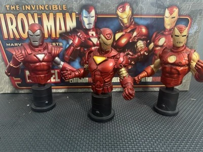 Paquete de 3 mini bustos Bowen Designs Iron Man #373/2500 plata centurión moderno retro Foto 1 de 4
