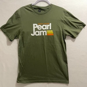 Pearl Jam 2024 World Tour TShirt Green Size Small New - Foto 1 di 7