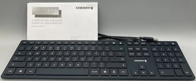 Cherry KC 6000 SLIM Wired Slim Keyboard Black/Red JK-1600EU-2 - Image 1 of 4