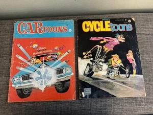 Vintage Lot of two CARtoons & CYCLEtoons Humorous Magazines October 1968 *Fair* - Picture 1 of 9