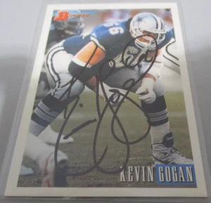 KEVIN GOGAN 1993 BOWMAN NFL FOOTBALL SIGNED CARD IP DALLAS COWBOYS UW HUSKY - Picture 1 of 1