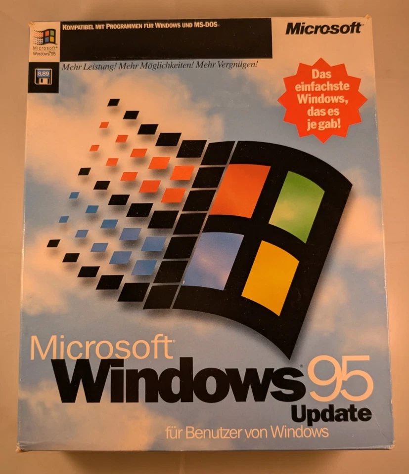 Microsoft Windows 95 Update OVP Deutsch 3,5" Diskette GETESTET - Bild 1 von 4