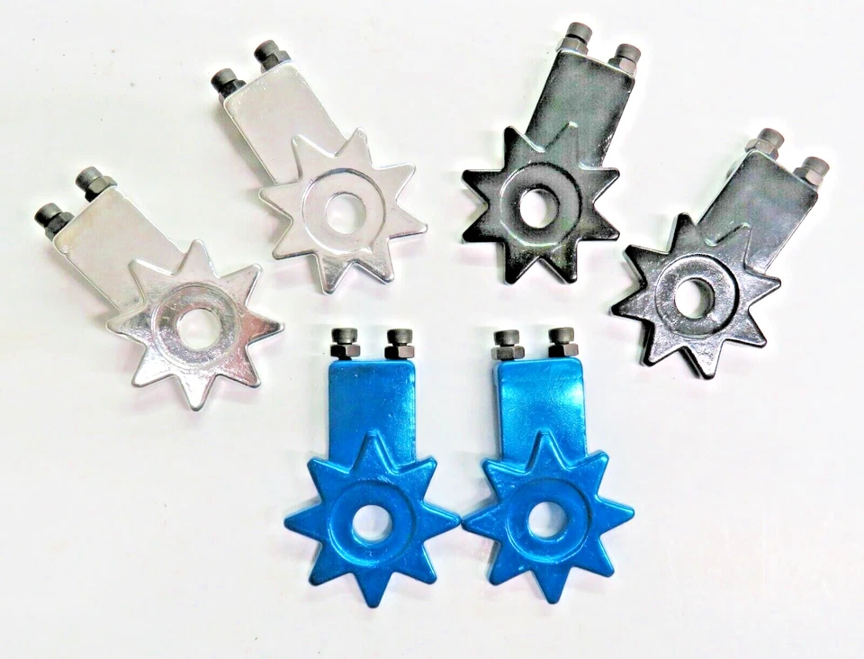 Par de tensores de cadena para bicicleta de carreras BMX Star Spur 3/8 pulgadas azul, plateado, negro - Imagen 1 de 1