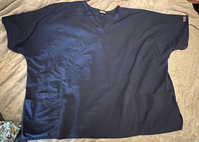 Women’s Plus Size Navy Cherokee Scrub Top Size 3-4x - Image 1 of 2