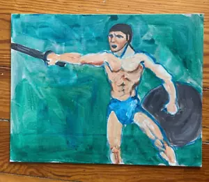 Arte externo contemporáneo pintura popular gladiador olímpico decoración en lienzo - Imagen 1 de 2