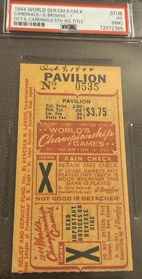 Boleto Psa 3 Mk 1944 Serie Mundial Clinching Juego 6 Stan Musial Cardinals Foto 1 de 4