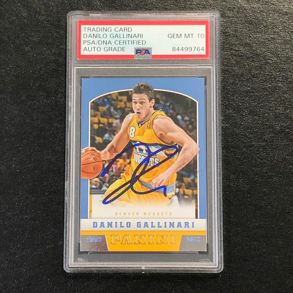 2012-13 Panini Basketball #38 Danilo Gallinari Signed AUTO 10 PSA Slabbed Nugget - Image 1 of 2