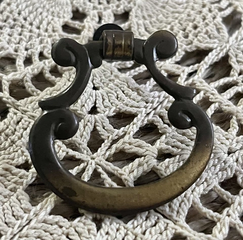 Vintage drawer knocker ring Pull drop brass handle knob Cover