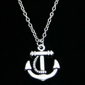 Collana catena in Acciaio inox argento con ciondolo ANCORA 2cm Uomo Donna Estiva - Foto 1 di 8