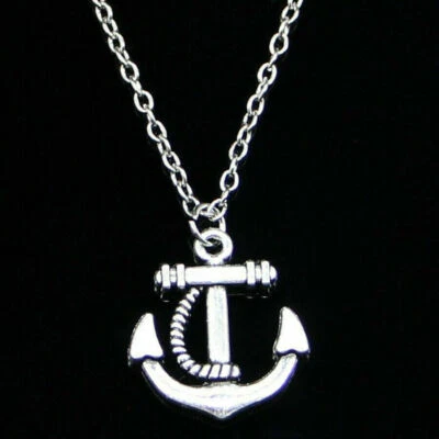 Collana catena in Acciaio inox argento con ciondolo ANCORA 2cm Uomo Donna Estiva - Immagine 1 di 4