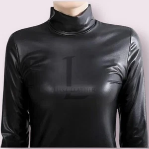 Women's Leather Shirt Genuine Lambskin Handmade Black Full Sleeve Shirt - Picture 1 of 6