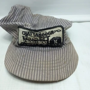 Vtg Chattanooga Choo-Choo Train Conductors Hat Youth Small RailRoad Striped USA - Picture 1 of 5