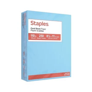 MyOfficeInnovations Cardstock Paper 110 lbs 8.5" x 11" Blue 250/Pack (49702) - Picture 1 of 3