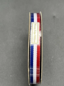 5/8" x 30ft Red White Blue Stripes The Robert Stanley Collection Jumbo Roll - Picture 1 of 2