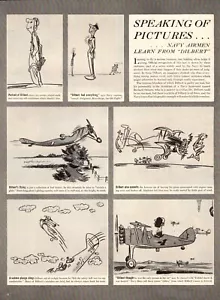 1943 Artículo fotográfico de la Segunda Guerra Mundial, Navy Airman aprende de dibujos animados clásicos de Dilbert 080821 - Imagen 1 de 2
