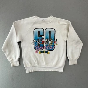 VINTAGE Disney Sweater Youth Large White 1988 80s 60 Years Anniversary - Picture 1 of 11