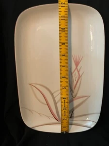 Large Rectangular Serving Platter Winfield China USA Dragon Flower Pink 14.5" - Picture 1 of 5