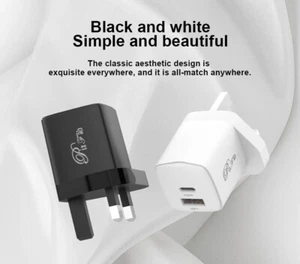Rapide 20W Usb-C Alimentation Adaptateur Chargeur Câble Pour IPHONE 16 15 14 13 - Photo 1 sur 25