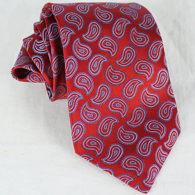 Corbata Nordstrom Smartcare resistente al agua roja cachemira 100 % seda hecha en EE. UU. USADA EN EXCELENTE ESTADO Foto 1 de 4