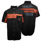 Harley-Davidson Men's Copper Block Logo Two Tone S/S Woven Shirt (S47)