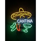 Cantina Pepper Latin 24"x20" Neon Sign Lamp Real Glass Decor Nightlight Hanging