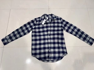 Neu mit Etikett Jungen Kinder Gap blau kariertes Langarm Button-Down Baumwollhemd Größe XL 12 - Bild 1 von 6
