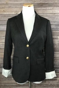 J. Crew Factory Women’s Classic Wool Blend Charcoal BlazerJacket Career Work 4 - Picture 1 of 9
