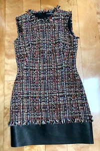 Gorgeous Alexander McQueen Mini Sheath Dress sz 6 - leather hem ($1400.00 new) - Picture 1 of 11