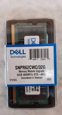 Dell Memory Module Upgrade 32GB DDR5 SODIMM P/N SNPR62CWC/32G - Image 1 of 2
