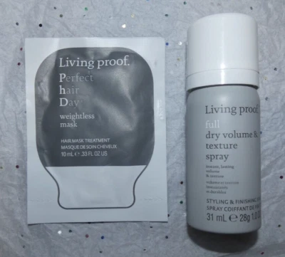 NEW LIVING PROOF Full Dry Volume Blast Spray 1 oz. & PHD Weightless Mask Sample - Image 1 of 2