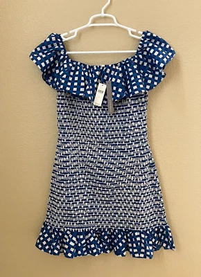 Anthropologie Corey Lynn Calter Mini Dress Size L Off-The-Shoulder Smocked NEW - Image 1 of 4