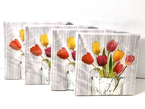 Springtime Tulips Lunch Napkins 4pk of 16 Spring Flowers Floral Party Supplies - Picture 1 of 4