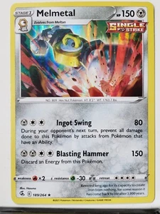 HOLO Melmetal 189/264 LP - B2G1F - Fusion Strike Sword Shield Pokemon Card - Picture 1 of 4
