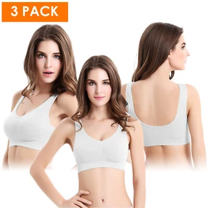 3 Pack Women Sport Bras Fitness Yoga Seamless Light Support Tank Tops Soft Bras - Picture 1 of 45