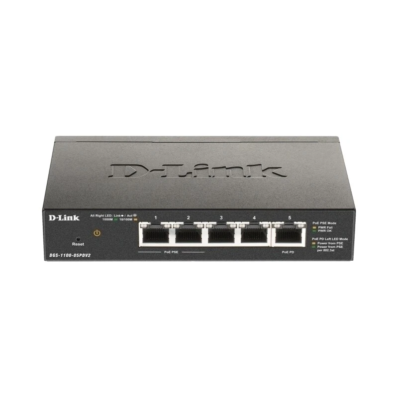 D-Link DGS-1100-05PDV2 5-Port Gigabit PoE-Powered Smart Managed Switch   DGS-110 - image 1 of 1