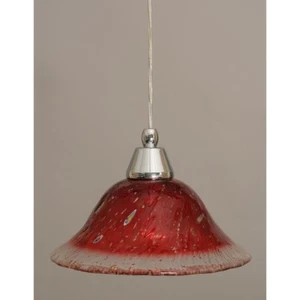 Toltec Lighting Cord Mini Pendant, 10' Raspberry Crystal Glass - 22-CH-736 - Picture 1 of 1