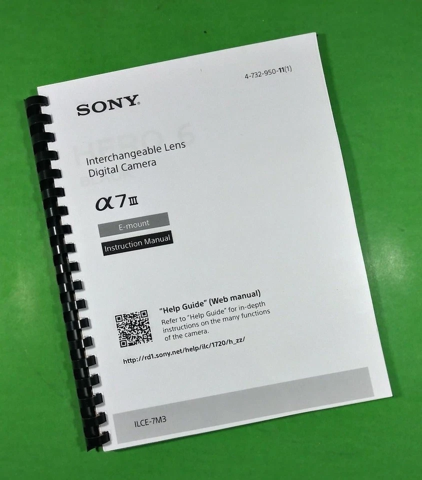 Owners Manual for sSony ILCE A7III 7M3 100 Pages W/Clear Covers! - Image 1 of 1