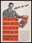 1941 Nicholson Files Providence Ri Mill Saw File Hardware Store Display Print Ad