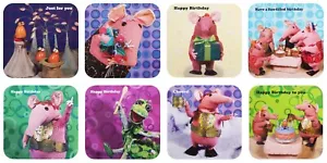 THE CLANGERS Pack de 8 Tarjetas Cuadradas 16cm x 16cm Sobre Blanco Liso - Imagen 1 de 18