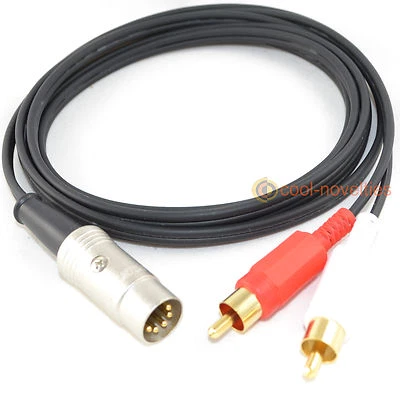 5 PIN DIN TO 2 X RCA MALE PLUGS - AUDIO INTERCONNECT CABLE FOR NAIM - 2 METRES - Image 1 of 2