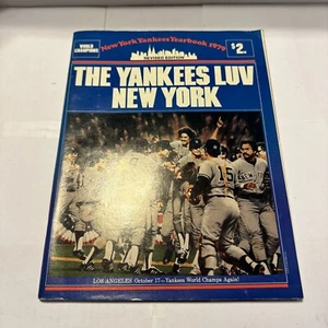 1979 New York Yankees Yearbook World Champions w/ Old Timers Day Handout Mantle - Picture 1 of 2