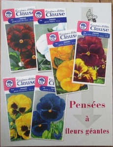 Seed Packets on French 1960s Gardening Agricultural Advertising Sign, Vertical - Picture 1 of 2