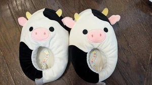 Squishmallow Connor the Cow Slippers big kid Sz 4-5 EUC - Picture 1 of 8