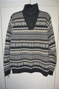 NEW UNUSED PERUVIAN 100% ALPACA XL MEN'S ZIP JUMPER GREYS BEIGES NEW NOVICA - Picture 1 of 12