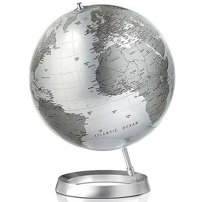 Globus Vision Silber Drehbare Weltkugel Tischglobus Weltkarte Landkarte Design - Bild 1 von 4